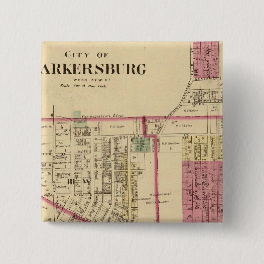 Stadt Parkersburg, West Virginia Button (Vorderseite)
