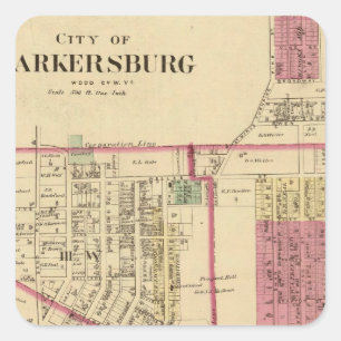 Stadt Parkersburg, West Virginia Quadratischer Aufkleber