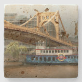 Stadt - Pittsburg PA - große Erinnerungen Steinuntersetzer (Vorderseite)