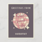 Stadt Postcard Name lila Diskothek Postkarte (Vorderseite)