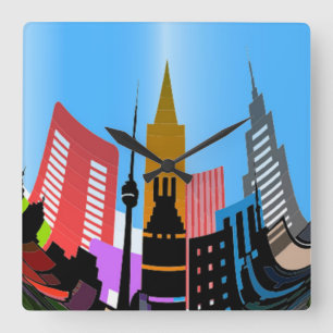 STADT QUADRATISCHE WANDUHR