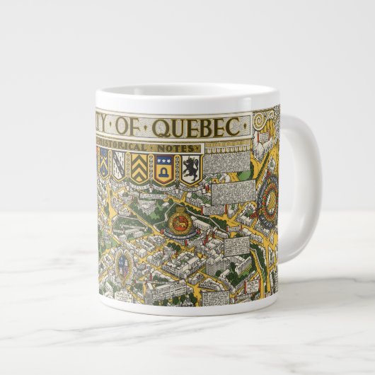Stadt Quebec Karte Jumbo-Tasse (Vorderseite Rechts)