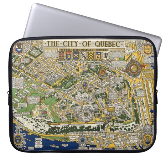 Stadt Quebec Karte Laptopschutzhülle (Vorderseite)