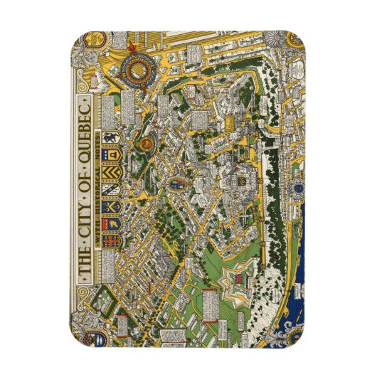 Stadt Quebec Karte Magnet (Vertikal)