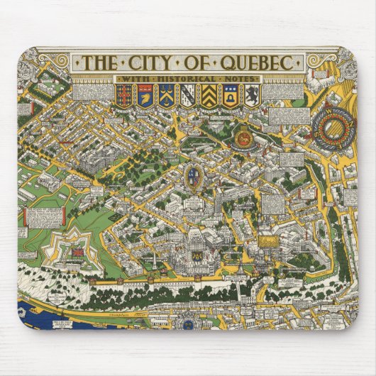 Stadt Quebec Karte Mousepad (Vorne)