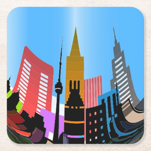 STADT RECHTECKIGER PAPPUNTERSETZER (Vorderseite)