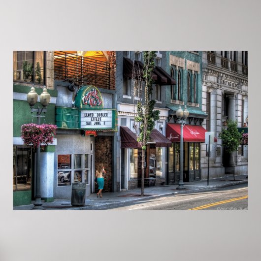Stadt - Roanoke, VA - Eine Straße runter Poster (Vorne)