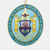 Stadt San Diego Siegel Keramikornament (Links)