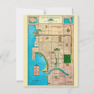 Stadt Sarasota Vintage Karte
