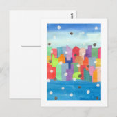 Stadt-Schnee-Sturm Postkarte (Vorne/Hinten)