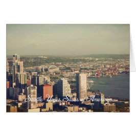 Stadt Seattle. Aussicht vom Turm der Stadt. Horizo