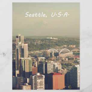 Stadt Seattle. Aussicht vom Turm der Stadt. Horizo