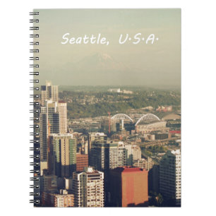 Stadt Seattle. Aussicht vom Turm der Stadt. Horizo Notizblock