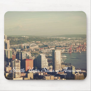 Stadt Seattle. Blick vom Stadtturm. Landschaft Mousepad