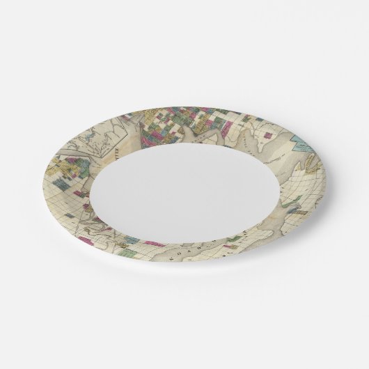 Stadt Seattle und Umgebung Pappteller (Schrägansicht)