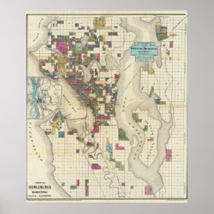 Stadt Seattle und Umgebung Poster