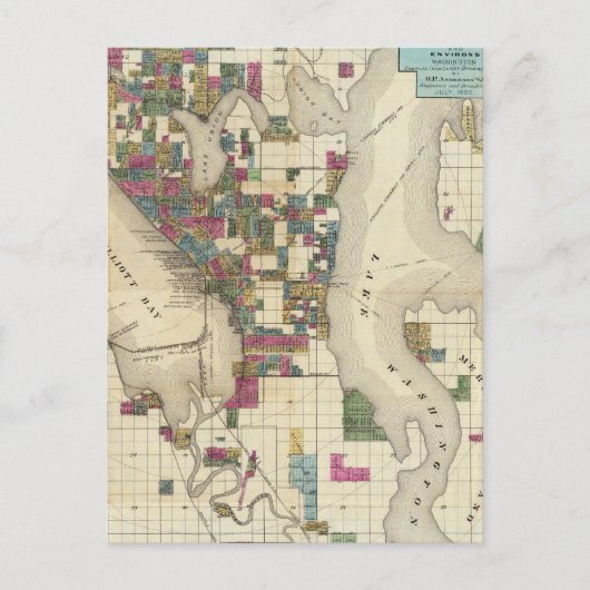 Stadt Seattle und Umgebung Postkarte (Vorderseite)