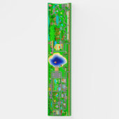 Stadt-See-Campingplatz Straßen für Autos 2,5x12 Ba Banner (Vertikal)