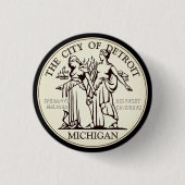 Stadt Siegel Detroit Button (Vorderseite)