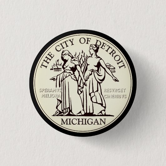Stadt Siegel Detroit Button (Vorderseite)