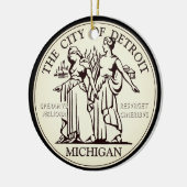 Stadt Siegel Detroit Keramik Ornament (Links)