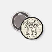 Stadt Siegel Detroit Magnet (Vorderseite/Rückseite)