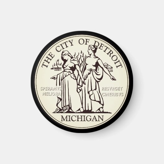 Stadt Siegel Detroit Magnet (Vorne)