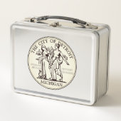 Stadt Siegel Detroit Metall Brotdose (Vorderseite)