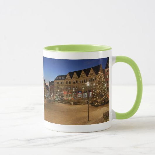Stadt Siegen Marktplatz zur blauen Stunde Tasse (Rechts)