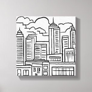 Stadt-Silhouette Leinwanddruck