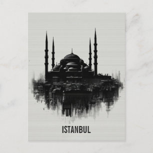 Stadt-Silhouette von Istanbul Postkarte