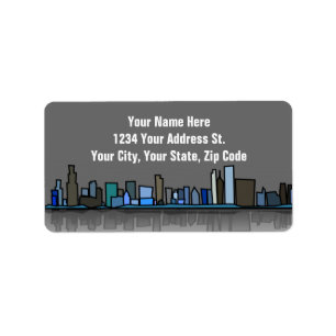 Stadt-Skyline-Adressen-Etiketten Adressaufkleber