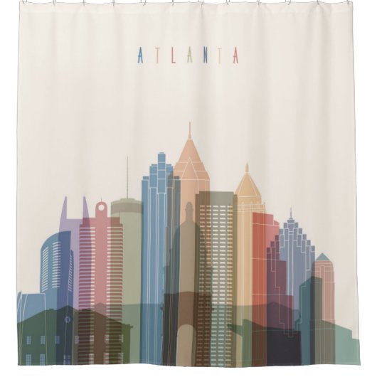 Stadt-Skyline Atlantas, Georgia | Duschvorhang (Vorderseite)