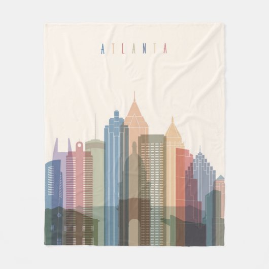 Stadt-Skyline Atlantas, Georgia | Fleecedecke (Vorderseite)