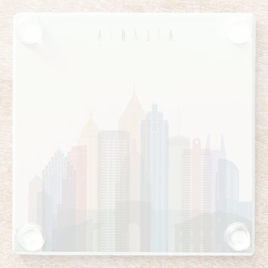 Stadt-Skyline Atlantas, Georgia | Glasuntersetzer (Rückseite)