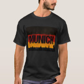 Stadt-Skyline beunruhigte Flagge Münchens T-Shirt (Vorderseite)