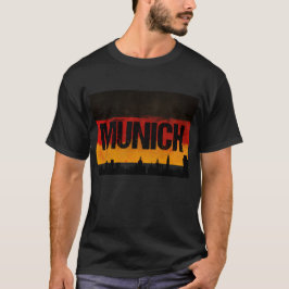 Stadt-Skyline beunruhigte Flagge Münchens T-Shirt
