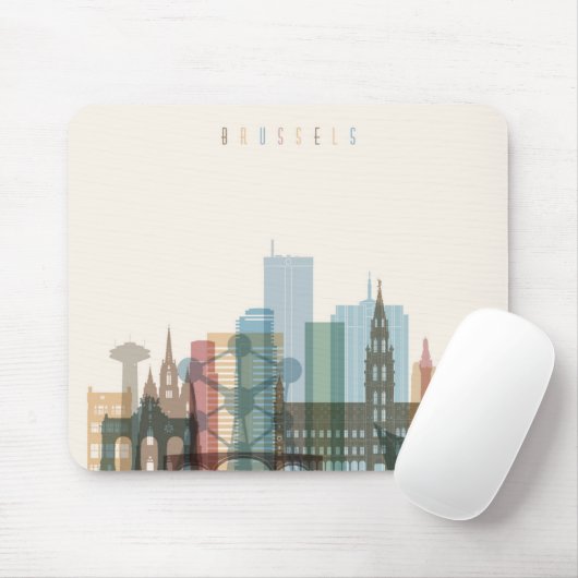 Stadt-Skyline Brüssels, Belgien | Mousepad (Mit Mouse)