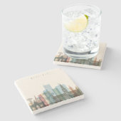 Stadt-Skyline Brüssels, Belgien | Steinuntersetzer (Seitenansicht)