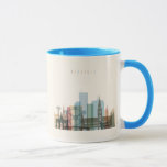 Stadt-Skyline Brüssels, Belgien | Tasse<br><div class="desc">Transparente angeredete ausführliche Silhouette Brüsselskyline. | © und ® Bigstock® - alle Rechte vorbehalten.</div>