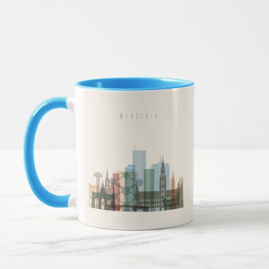 Stadt-Skyline Brüssels, Belgien | Tasse (Links)