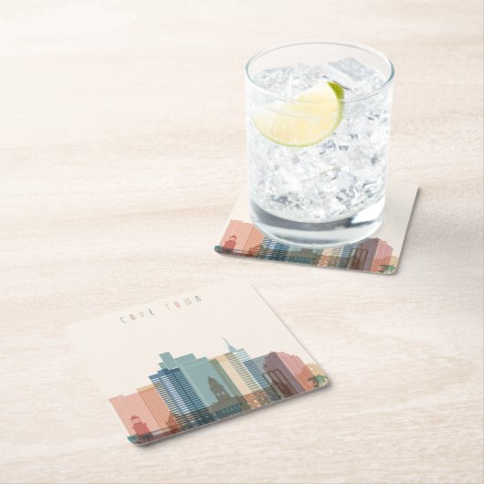 Stadt-Skyline Cape Towns, Afrika | Rechteckiger Pappuntersetzer (Vor Ort)