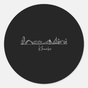Stadt-Skyline Charkow Charkiw Ukraine Runder Aufkleber
