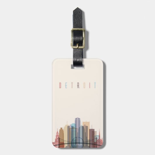 Stadt-Skyline Detroits, Michigan | Gepäckanhänger (Vorderseite vertikal)