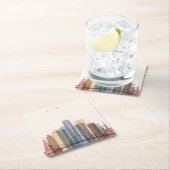 Stadt-Skyline Detroits, Michigan | Rechteckiger Pappuntersetzer (Vor Ort)