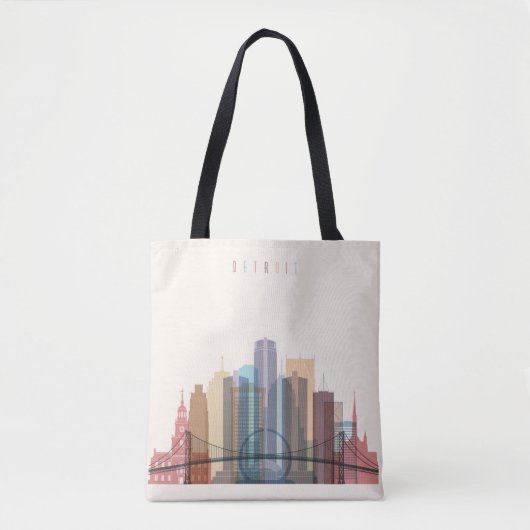 Stadt-Skyline Detroits, Michigan | Tasche (Vorderseite)