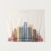 Stadt-Skyline Detroits, Michigan | Wandteppich (Vorderseite (Horizontal))