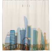 Stadt-Skyline Dohas, Qatar | Duschvorhang (Vorderseite)