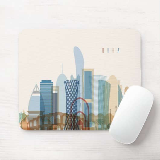 Stadt-Skyline Dohas, Qatar | Mousepad (Mit Mouse)