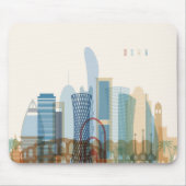 Stadt-Skyline Dohas, Qatar | Mousepad (Vorne)